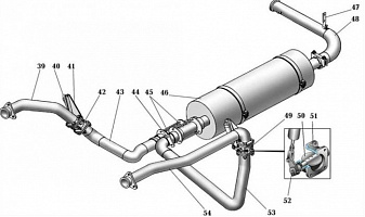 Система выпуска отработанных газов Четра Т-15.01Я