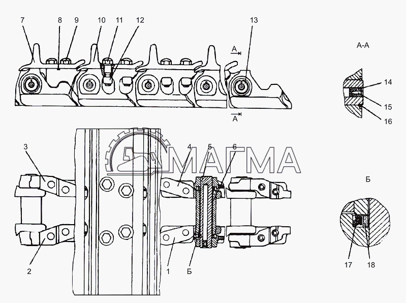 Звено гусеницы чертеж